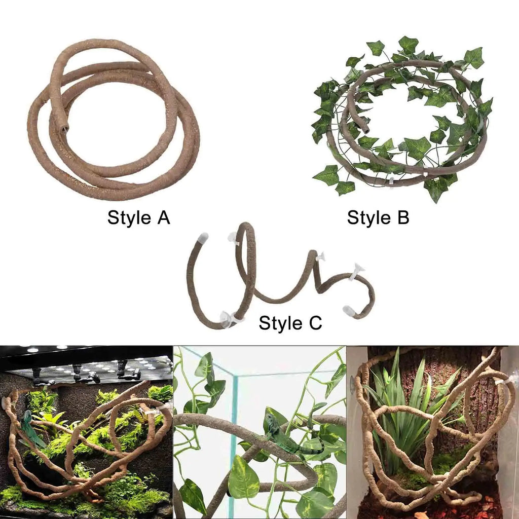 Reptile Vines for Terrarium Decor Fake Plants Reptile Terrarium Decor for Chameleon Snake Leopard Gecko Bearded Dragon