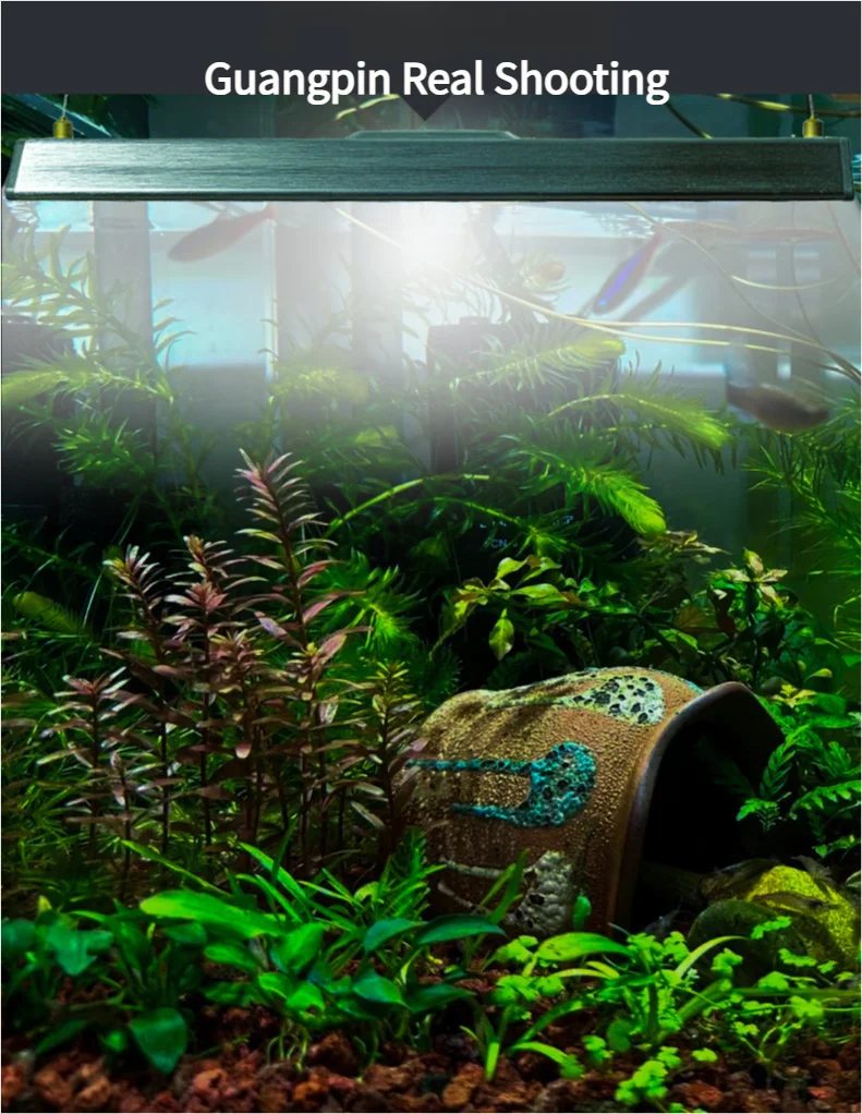 Fish Tank Light Full Spectrum Smart LED Aquarium Lighting Silent Cooling Fan Fish Tank Clamp Light