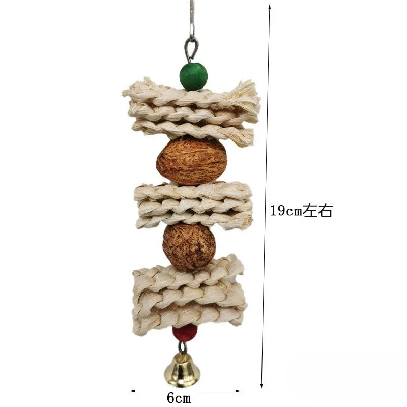 для попугаев Bird Toys Chewing Toy Parrot Bite Toys Corn Husks Color Wood Beads Entertainment Toys for Parrots Birds