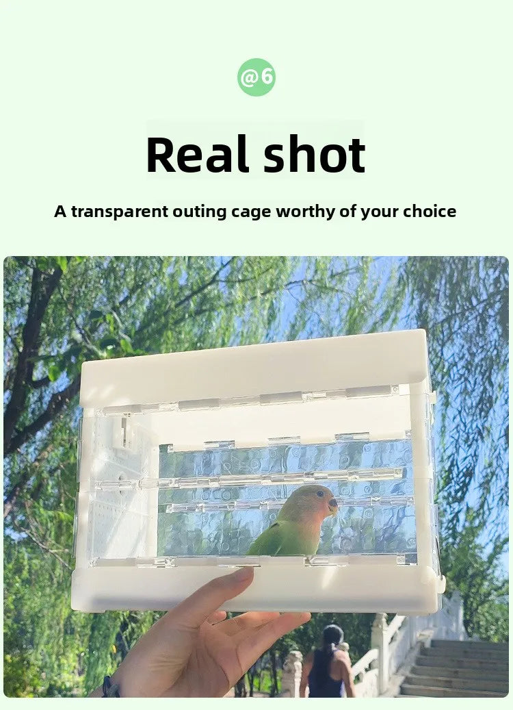 Portable Parrot Travel Cage Small Bird Cage for Budgies Lovebirds Foldable Carrier Outdoor