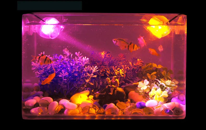 Fish Tank Led Spotlight Submersible Lights Ornamental Tropical Fish Lighting Mini Colorful Waterproof Night Lights Spotlights